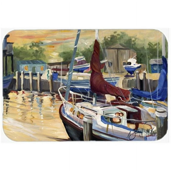 New Sunset Bay Sailboat Glass Cutting Board- Large
