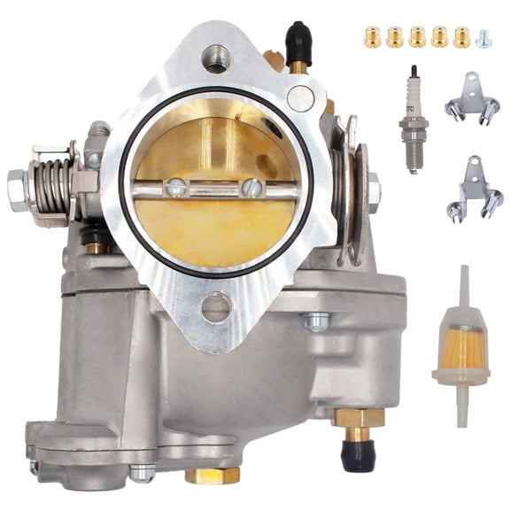 New Super E Carburetor for HD Big Twin & Sportster Shorty Carb Super E 11-0420 with Fuel Filter and Spark Plug