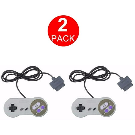 New Super Nintendo SNES System Console Replacement Controller 6 Feet SNS-005 2 Pack