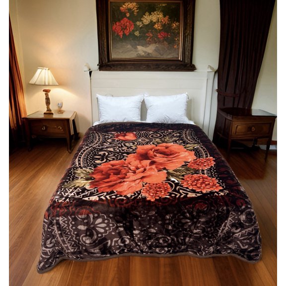 New Super Soft 2Side 2Ply Mink Style Reversible Queen Size Blanket 75X876.5lbs