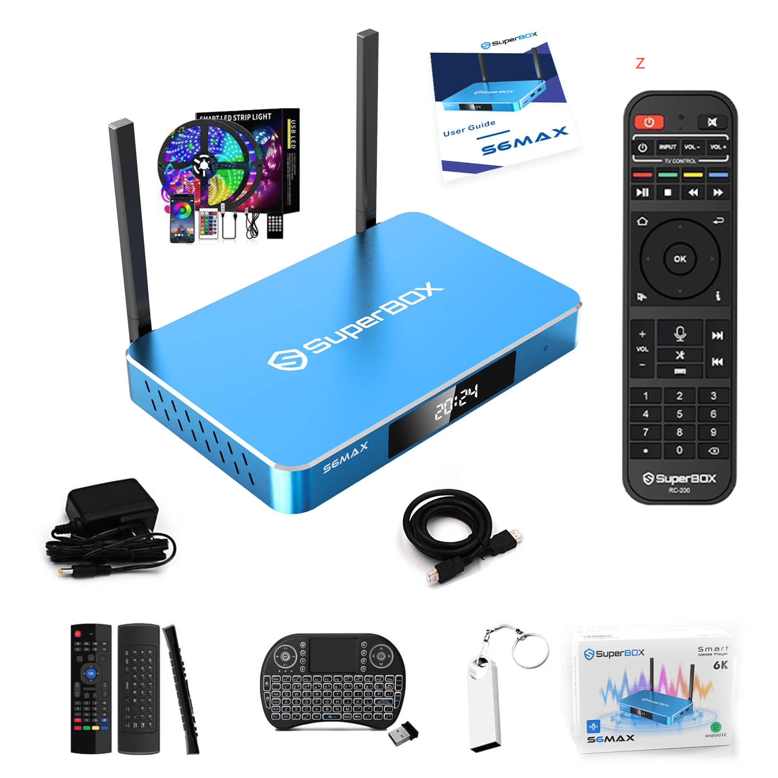 New Super Stream S5 MAX for Android TV Box with Voice 4G RAM+32G ROM Control/Hard Disk
