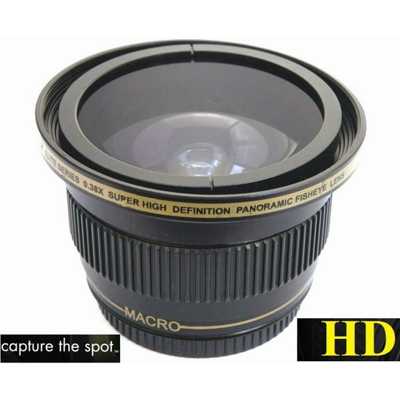 New Super Wide Hi Definition Fisheye Lens for Canon EOS M200 (49mm Compatible)