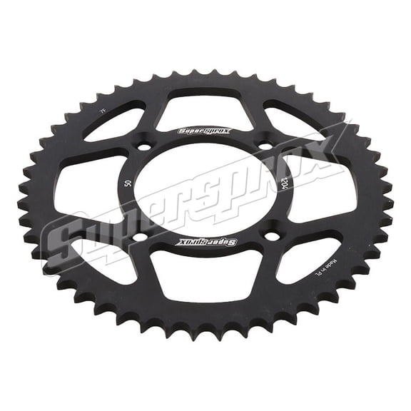 New Supersprox Black Aluminum Sprocket, 50T, Chain Size 428, Ral-1204-50-Blk