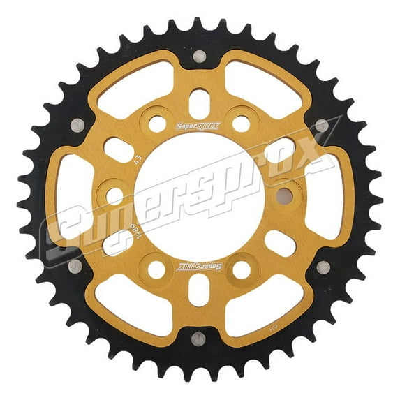 New Supersprox - Gold Stealth Sprocket, 43T, Chain Size 525, Rst-1489-43-Gld