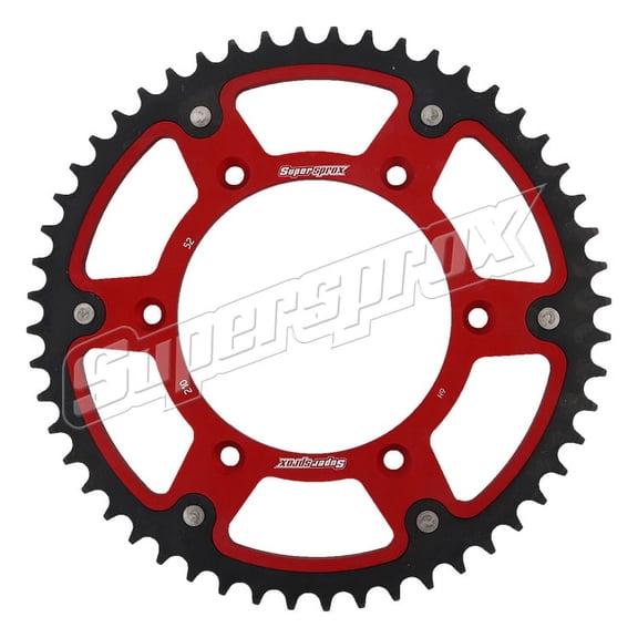 New Supersprox - Red Stealth Sprocket, 52T, Chain Size 520, Rst-210-52-Red