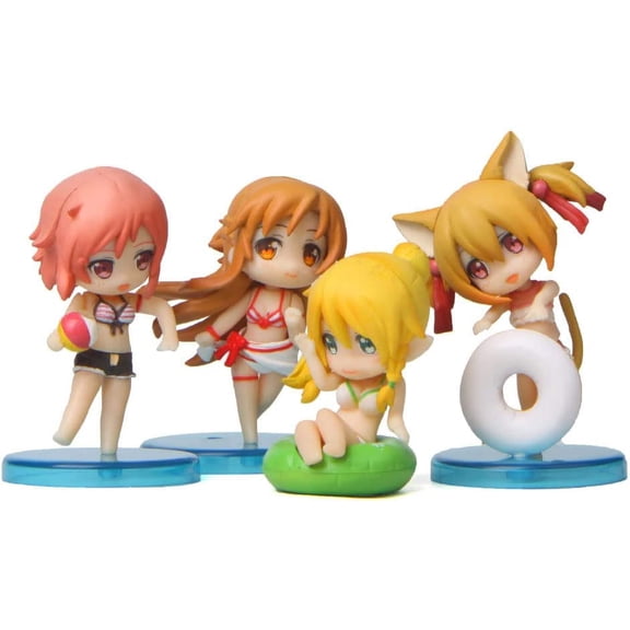 New Sword Art Online: Asuna/Leafa Collectible (Swimsuit) Q Ver Cartoon Statue Figurine Anime Character Desktop Ornament Adults Collection Limited Collection Decorative Souvenirs