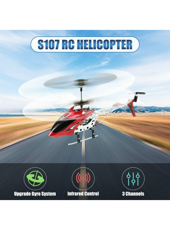New Syma S107/S107G Mini RC Helicopter with Gyro 3 Channel Remote Controlled Toys for Kids Christmas Gift - Red