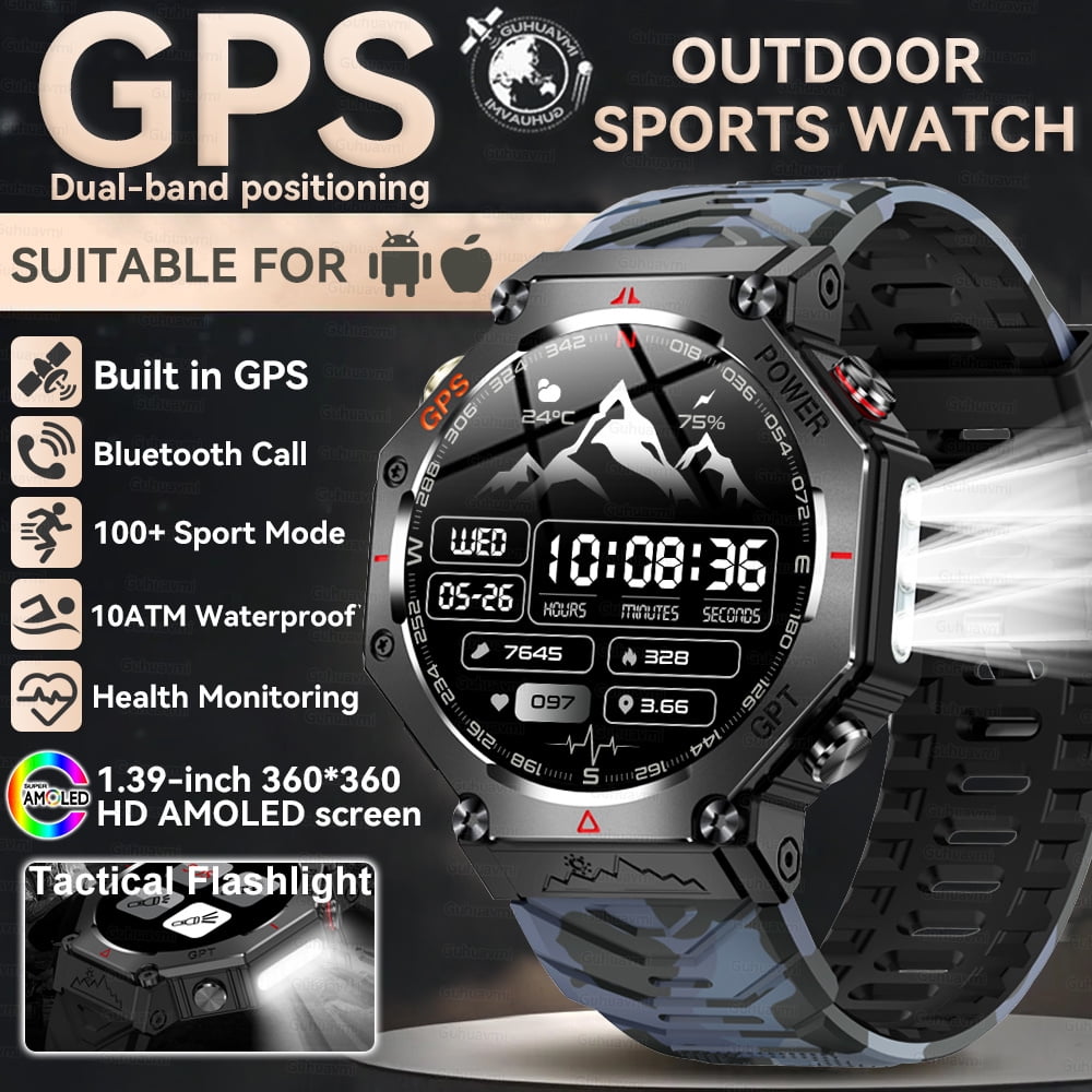 New T-Rex 3 Ultra GPS Smart Watch Men 10ATM IP68 Waterproof Built-in Dual-band GNSS Compass Military Sport Smart Watch