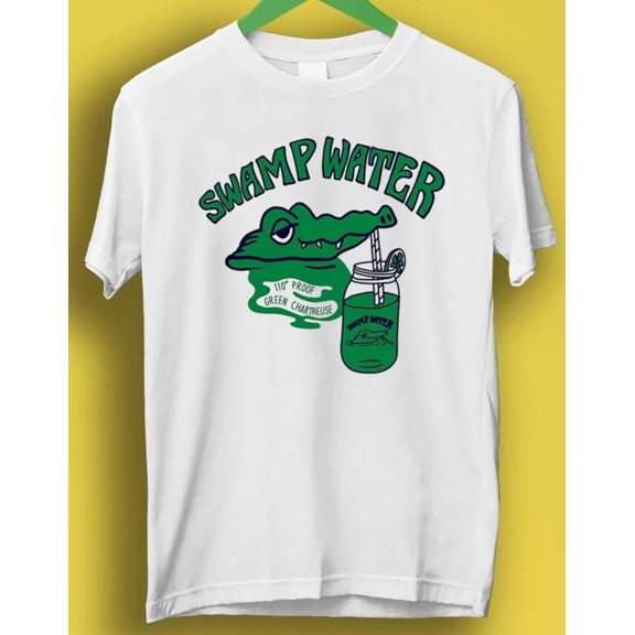 New T-Shirt Swamp Water Punk Rock Cartoon Alligator Meme Gift Funny Tee Style Un