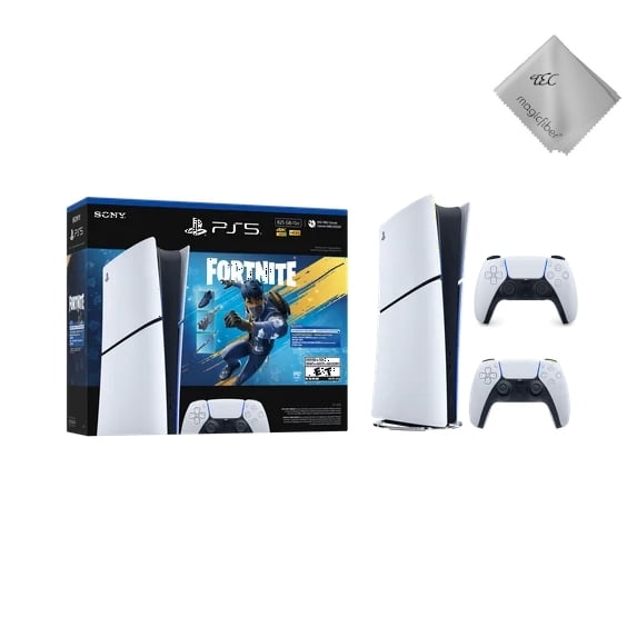 New TEC PS_5 Slim Digital Edition 825GB Gaming Console – Fortnite Flowering Chaos Bundle Included Extra White Controller