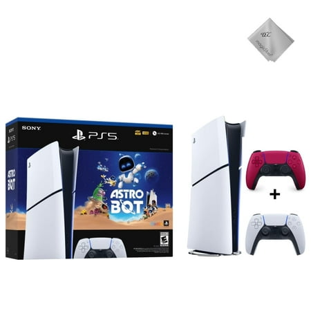 2025 New TEC PlayStation_5 Slim Digital Version - ASTRO BOT Bundle + Bonus Controller | 1TB SSD, 4K/120fps, Backward Compatible