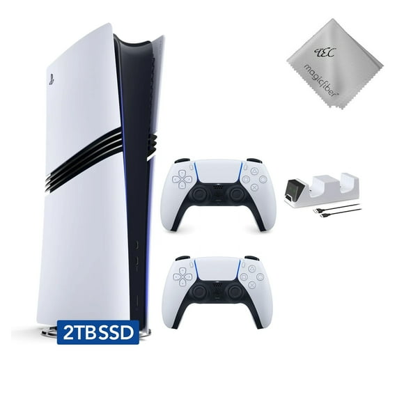 New TEC PlayStation_5 Pro 2TB SSD Digital Console with Two DualSense Controllers and DualSense Charging Station