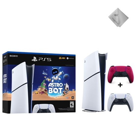 New TEC PlayStation_5 Slim Digital Edition (PS_5) - ASTRO BOT Bundle + Extra DualSense Controller | 1TB SSD, 4K UHD, 120Hz, HDR | Latest Model