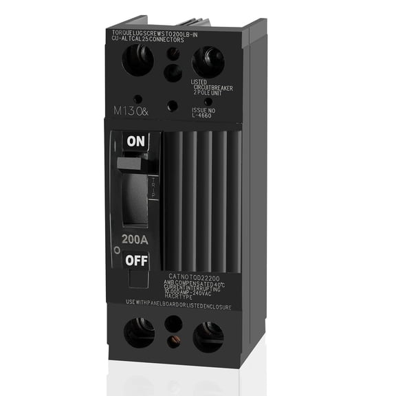 New TQD22200 200 Amp 2-Pole Bolt-on Circuit Breaker Compatible with GE