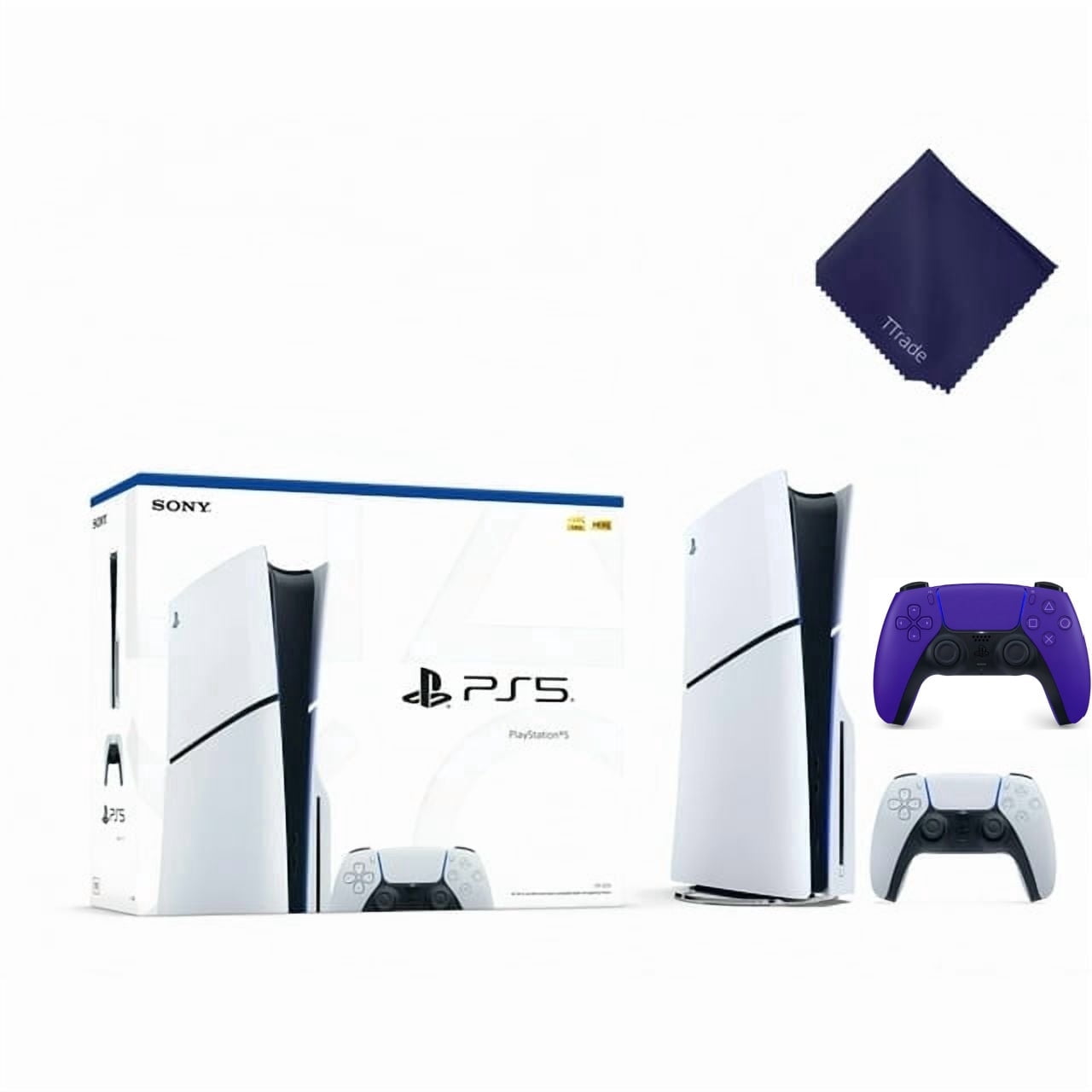 New TTrade PS_5 Slim Disc Edition 1TB Gaming Console Included Extra Purple Controller