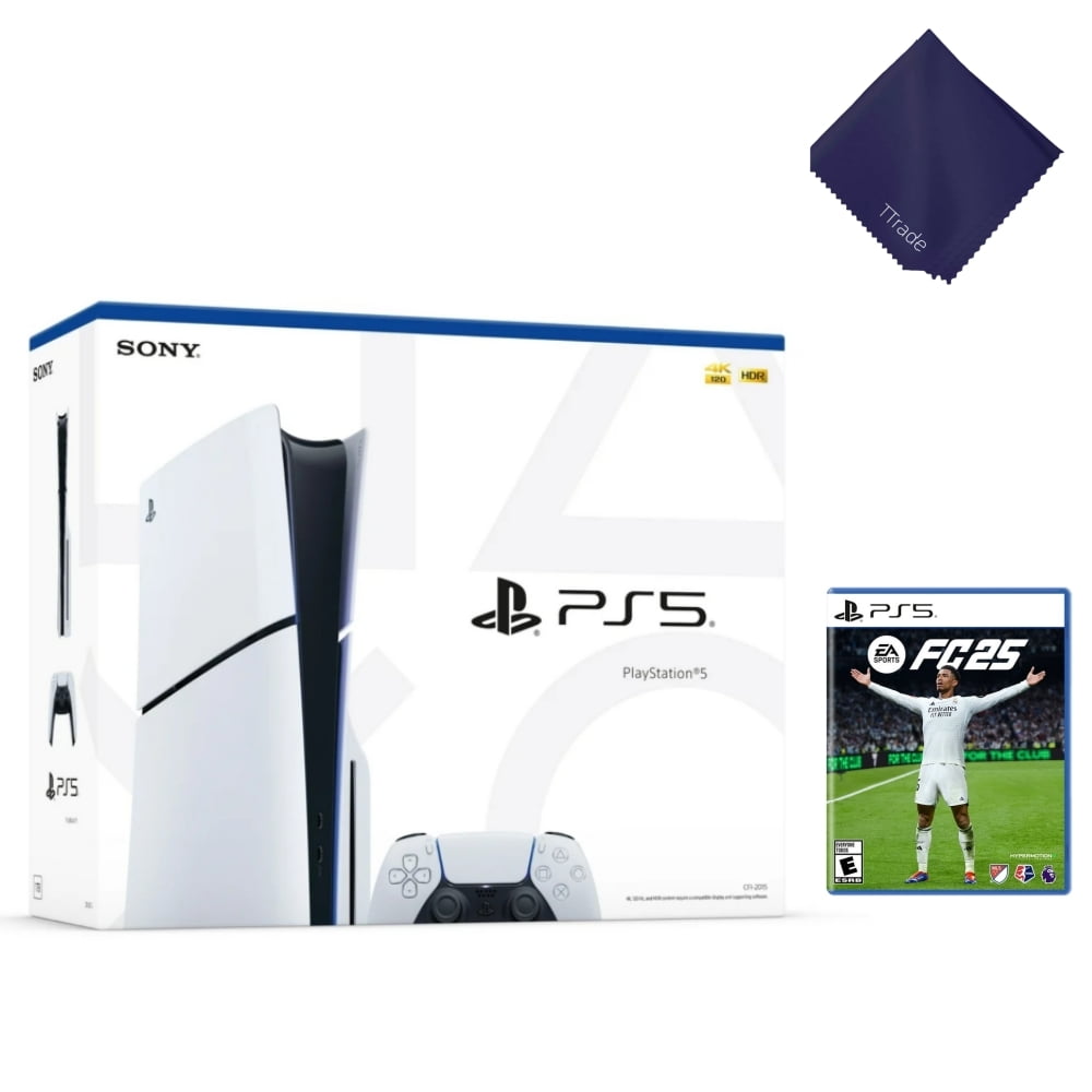 New TTrade Sony PlayStation_5 Slim Disc Edition (2025) - EA Sports FC 25 Bundle | 1TB SSD, 4K UHD/120Hz, Ultra HD Blu-ray, DualSense Controller - Latest PS_5 Console Mode
