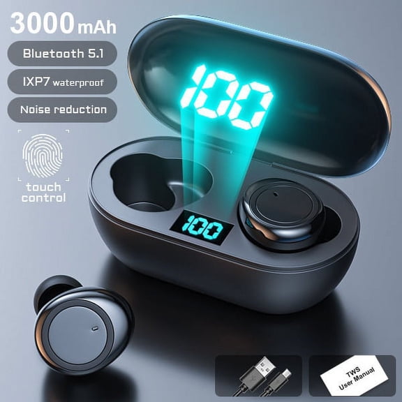 New TWS Bluetooth Earphone Waterproof Sports Noise Reduction Wireless Headphones In Ear Earbuds Headset HD Mic For Smart Phone