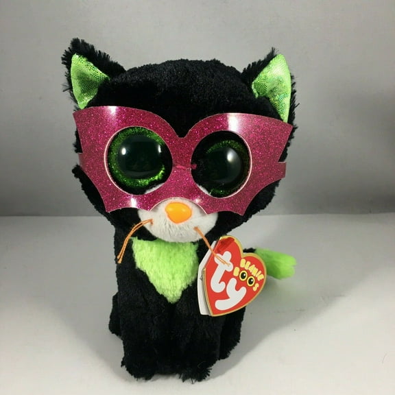 New TY Beanie Boos -Jinxy the Black Cat (Glitter Eyes) Small 6" Plush