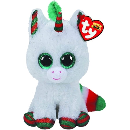 New TY Beanie Boos - Snowfall The Unicorn Christmas Edition (Glitter Eyes) Small 6" Plush