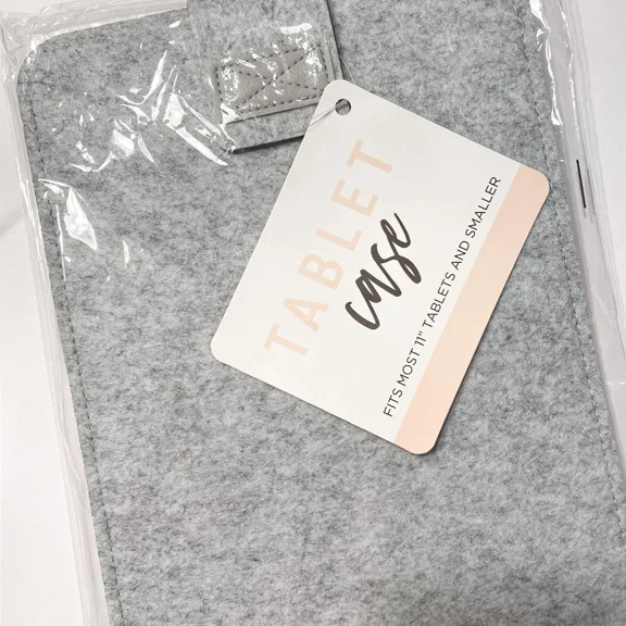New Tablet Case Sleeve Light Grey Universal Cover Fits Most 11"Tablets & Smaller