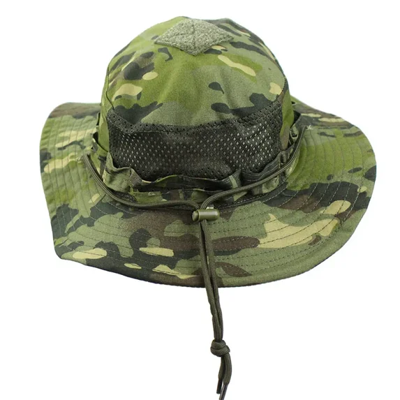 New Tactical Boonie Hat Cap Hunting Hiking Camping Camo Sunproof Hats Mens Headwear Outdoor Sports Fishing Hiking Hat (Green cp,suit 58-61cm)
