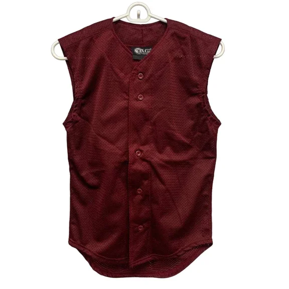 New Tag Team Youth Medium Button Down Sports Mesh Jersey Uniform Tank Top