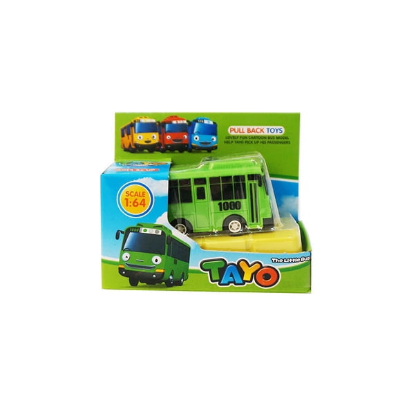 New Tayo Mini Bus Little Bus Toy Set Openable Doors, Slide & Pull Back Toy Bus For Kids
