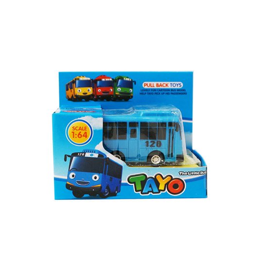 New Tayo Mini Bus Little Bus Toy Set Openable Doors, Slide & Pull Back Toy Bus For Kids
