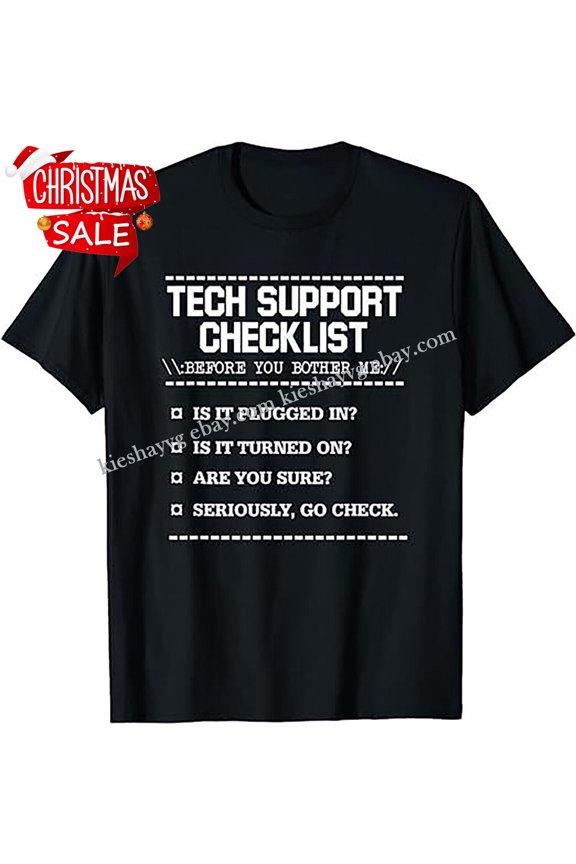New Tech Support Checklist Computer Geek Sysadmin T-Shirt