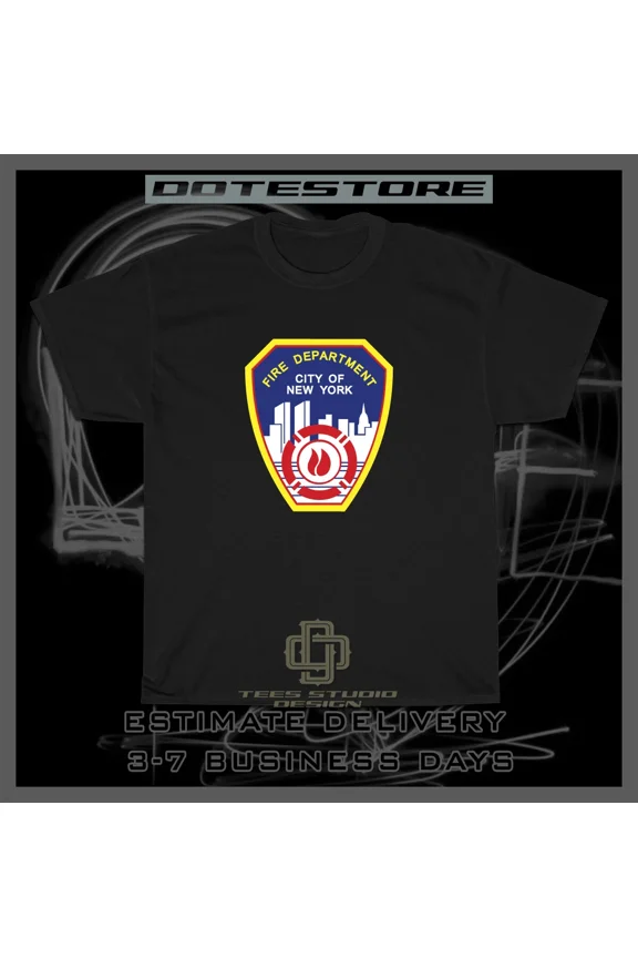 New Tee New York City Fire Department Logo Men's T-Shirt American Dotees T-Shirt