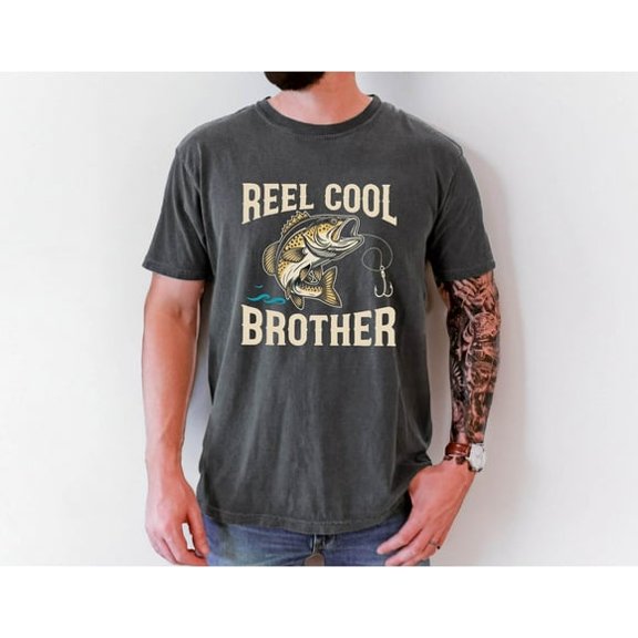 New Tee -Reel Cool Brother T-Shirt | Funny Fishing Shirt for Brother| Father's Day Gift for Brother or Dad| Fishing Lover Shirt, DTG Print, Unisex Shirt