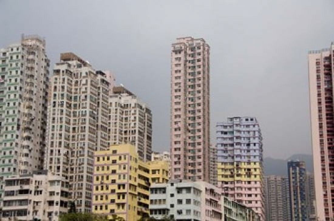 New Territories high-rise apartments Hong Kong China Canvas Art - Cindy Miller Hopkins DanitaDelimont (17 x 11)