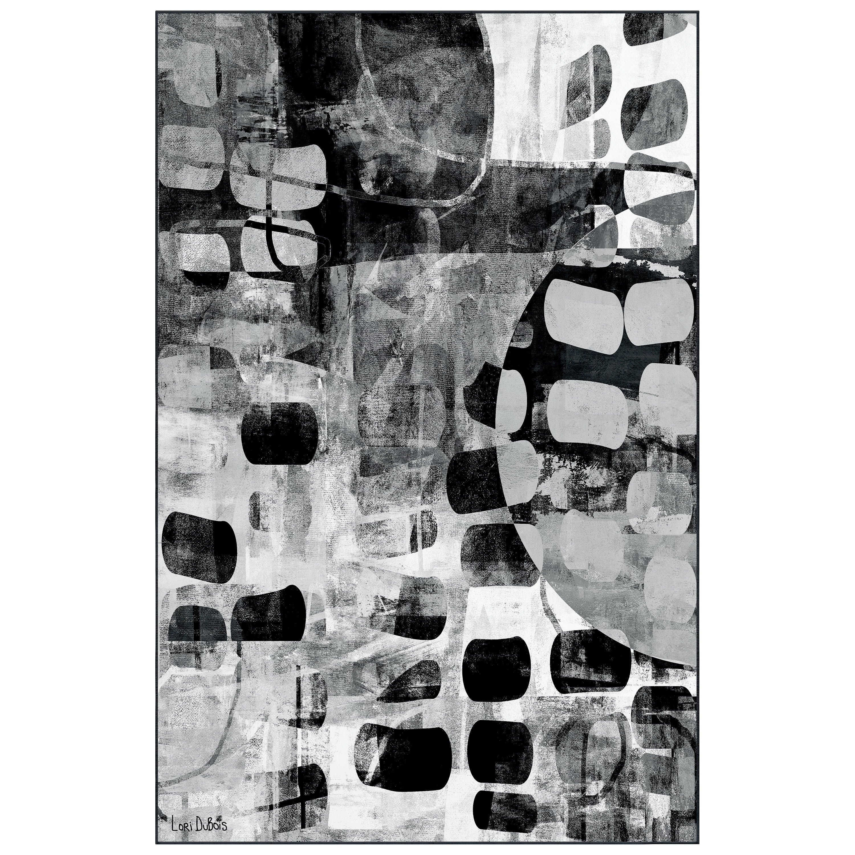 New Territory II Washable Geometric Art Area Rug size 5'x8', Power-loomed, Heavenly Softness with Non-Slipping Backing