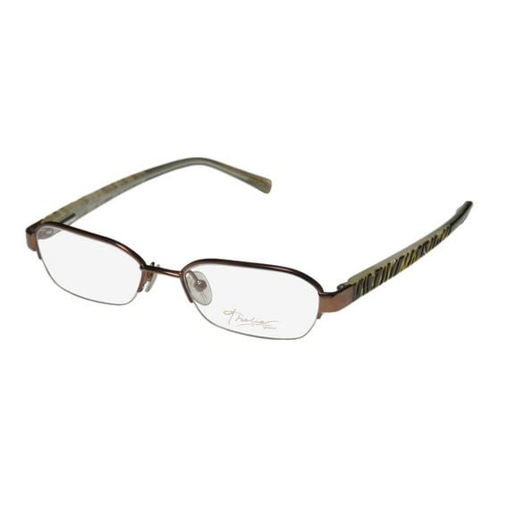 New Thalia Picante Womens/Ladies Designer Half-Rim Brown / Tortoise / Sand Distinct Designer Half-rimless Frame Demo Lenses 48-16-132 Spring Hinges Eyeglasses/Eyewear