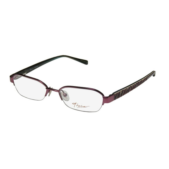 New Thalia Picante Womens/Ladies Designer Half-Rim Grape / Ivory Distinct Designer Half-rimless Frame Demo Lenses 48-16-132 Flexible Hinges Eyeglasses/Glasses