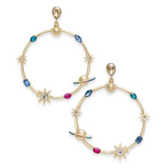 New Thalia Sodi Gold Celestial Hoop Drop Earrings $40.00