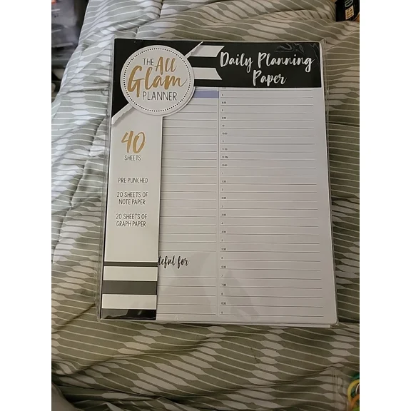 New!!!The All Glam Planner (40 Sheets) Daily Planning Paper Medium 7 X 9.5 In