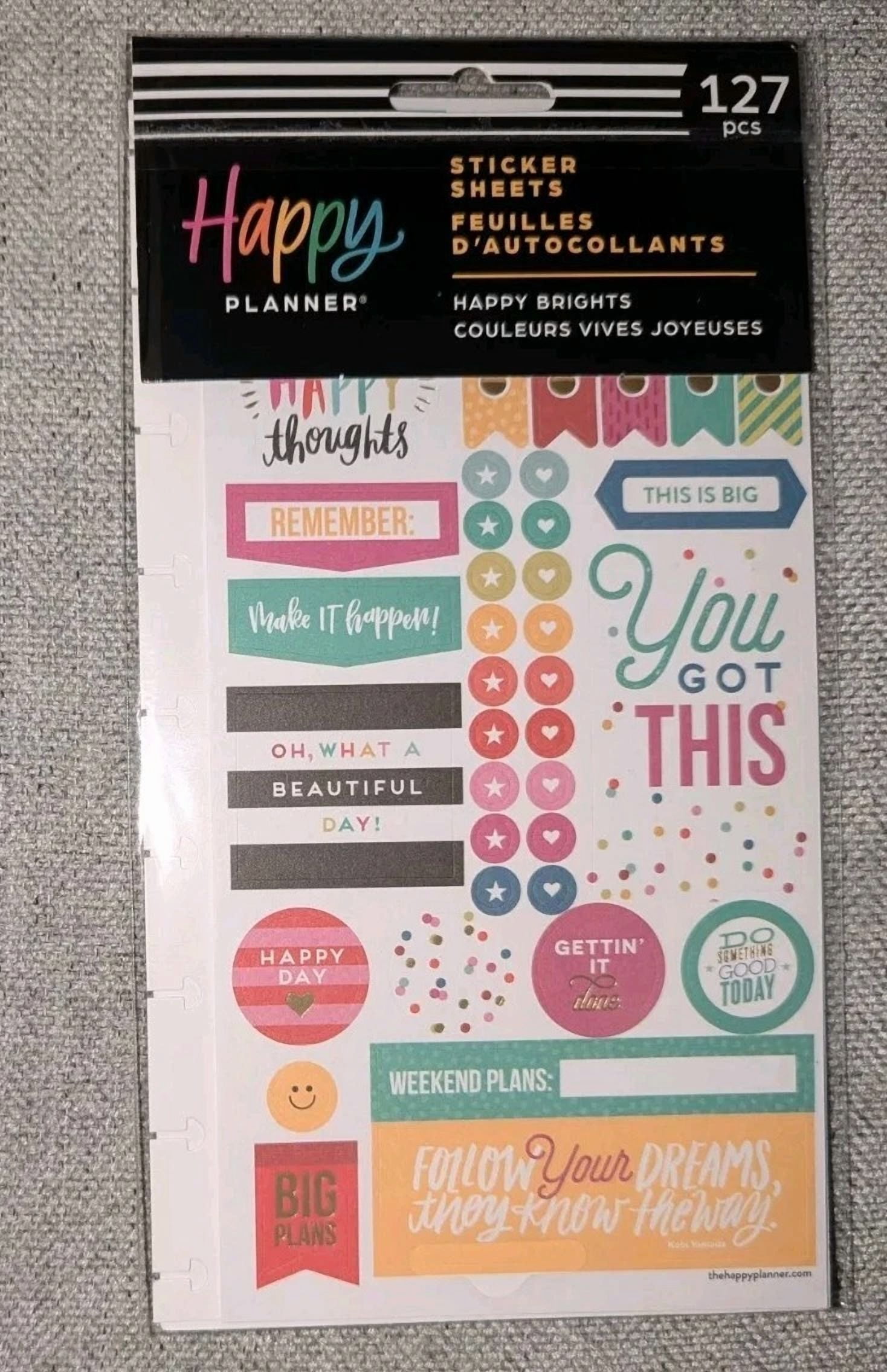 New The Happy Planner Me & My Big Ideas Planner Stickers - Happy Brights