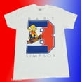 New The Simpsons Bart Skateboard White Mens Vintage TShirt