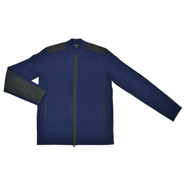 New  Theory Men's Thadd O Bilen Front Dual Zip Jacket, Eclipse, Small, 7586-3