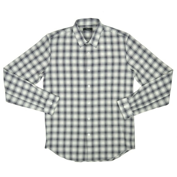 New Theory Mens Rammy NP Seersucker Button Down Shirt, Eclipse Multi, Sz S, 3648-8