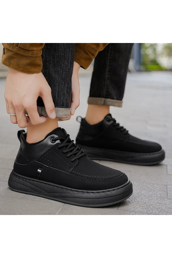 New Thick-soled and Fleece-lined Casual Sneakers | Versatile, Trendy Outdoor Shoes for All Occasions, Low Top, Solid Color, Perfect for Both Men and Women