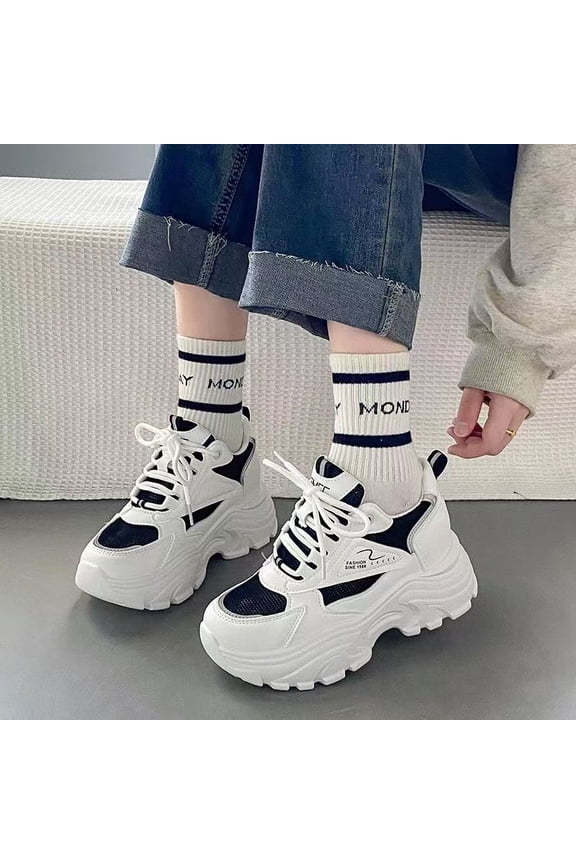 New Thick-soled, Popular and Versatile White Sneakers for Women, Casual Sports Shoes.Gifts Suitable for 224pcs Global Holidays., Women Shoes