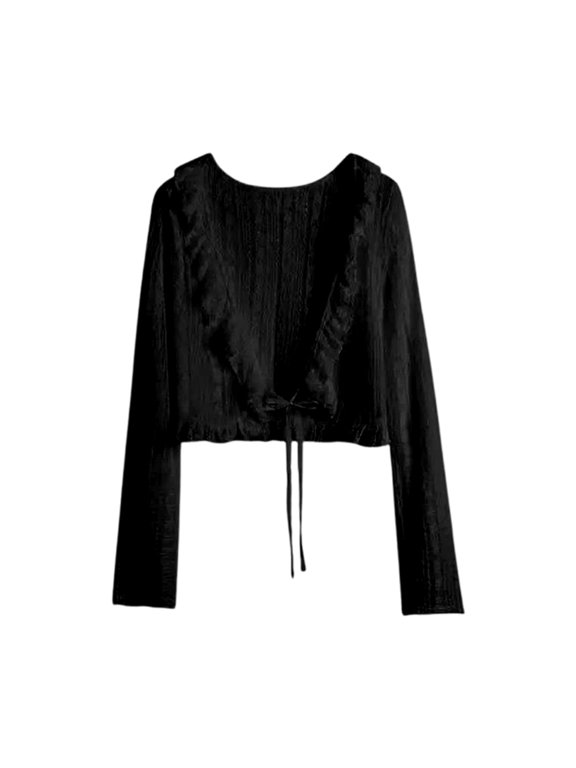 New Thin Versatile Lace Shawl Jacket Short Long Sleeved Sun Outer Cardigan Comfy Cardigans for Women Sweater Taupe Sweaters for Work Women Stin Sweater Fall Clothes for Women Sweater Open Back Sweater
