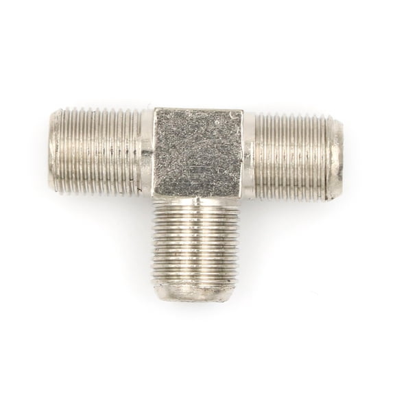 New Thread F Socket T Splitter Adaptor Cable TV Aerial Freeview Virgin Media Silver