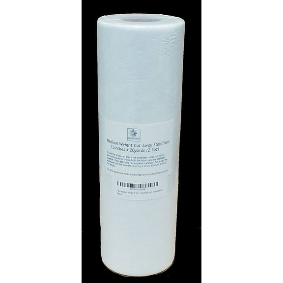 New ThreadNanny Medium Weight 2.5oz Cutaway Machine Embroidery Stabilizer Backing 12" x 20 Yard Roll