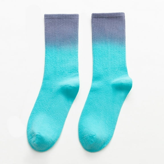 New Tie-Dye Gradient Color Crew Socks Mid-Calf Socks Unisex Fashion Daily Street Skateboard Socks Breathable Couple Sports Socks