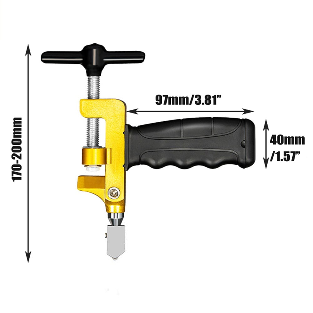 New Tile Glass Cutter Glass Cutter Ergonomic Handle High Quality Steel Cutter Head Longer Handle Cutting Tiles Smile Home