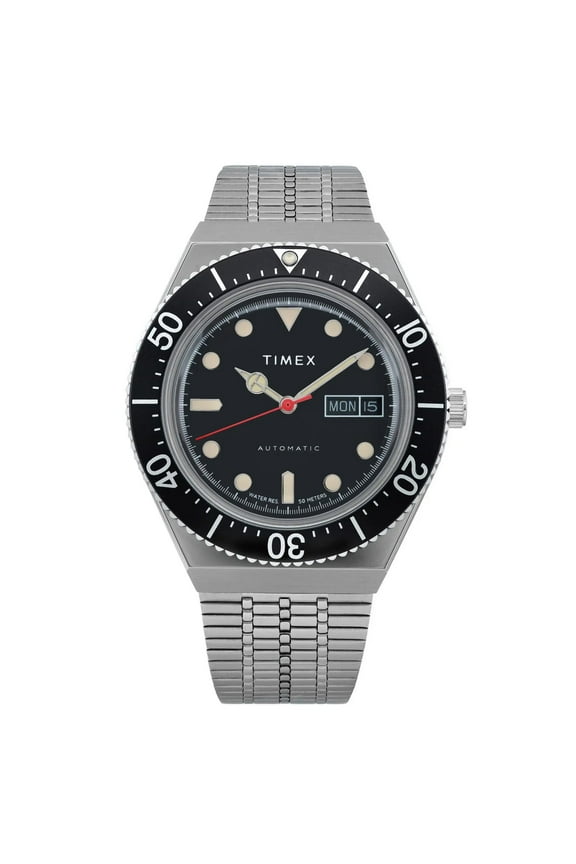 New Timex-M79 40mm Stainless Steel Black Dial Men Automatic Watch TW2U78300ZV