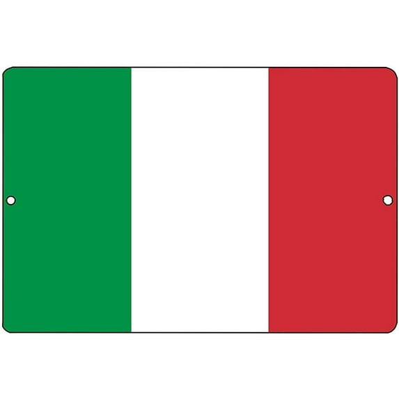 New Tin Sign Italian Flag Metal Tin Sign Wall Decor Man Cave Bar Italy for Outdoor & Indoor 8"x12"